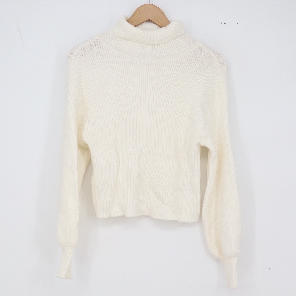 mi ami for francesca's Sweater Womens S Ivory Ribbed Knit Excellent